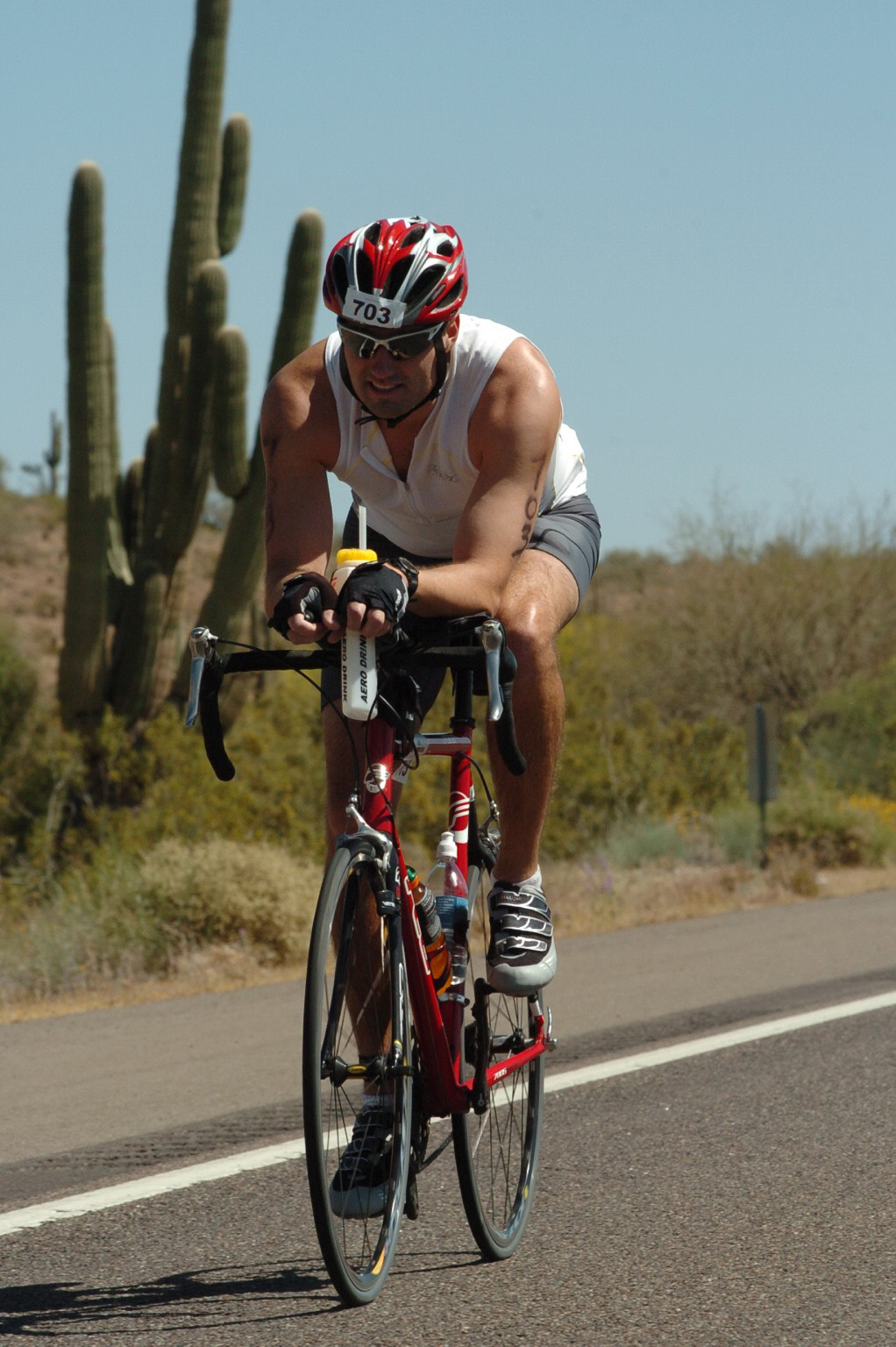 Patrick Dolan finishing an Ironman Triathlon